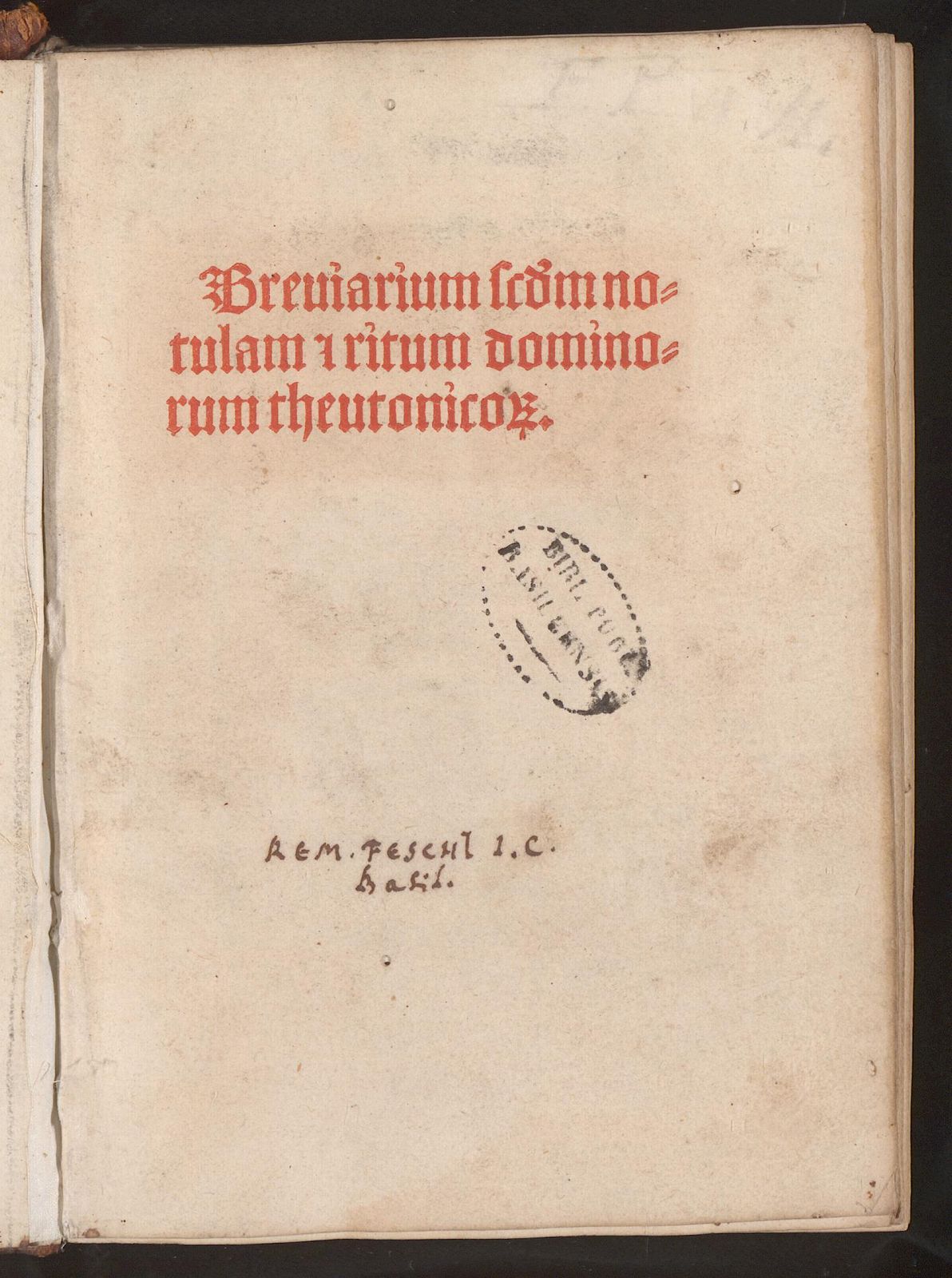 [Breviarium dominorum Teutonicorum]