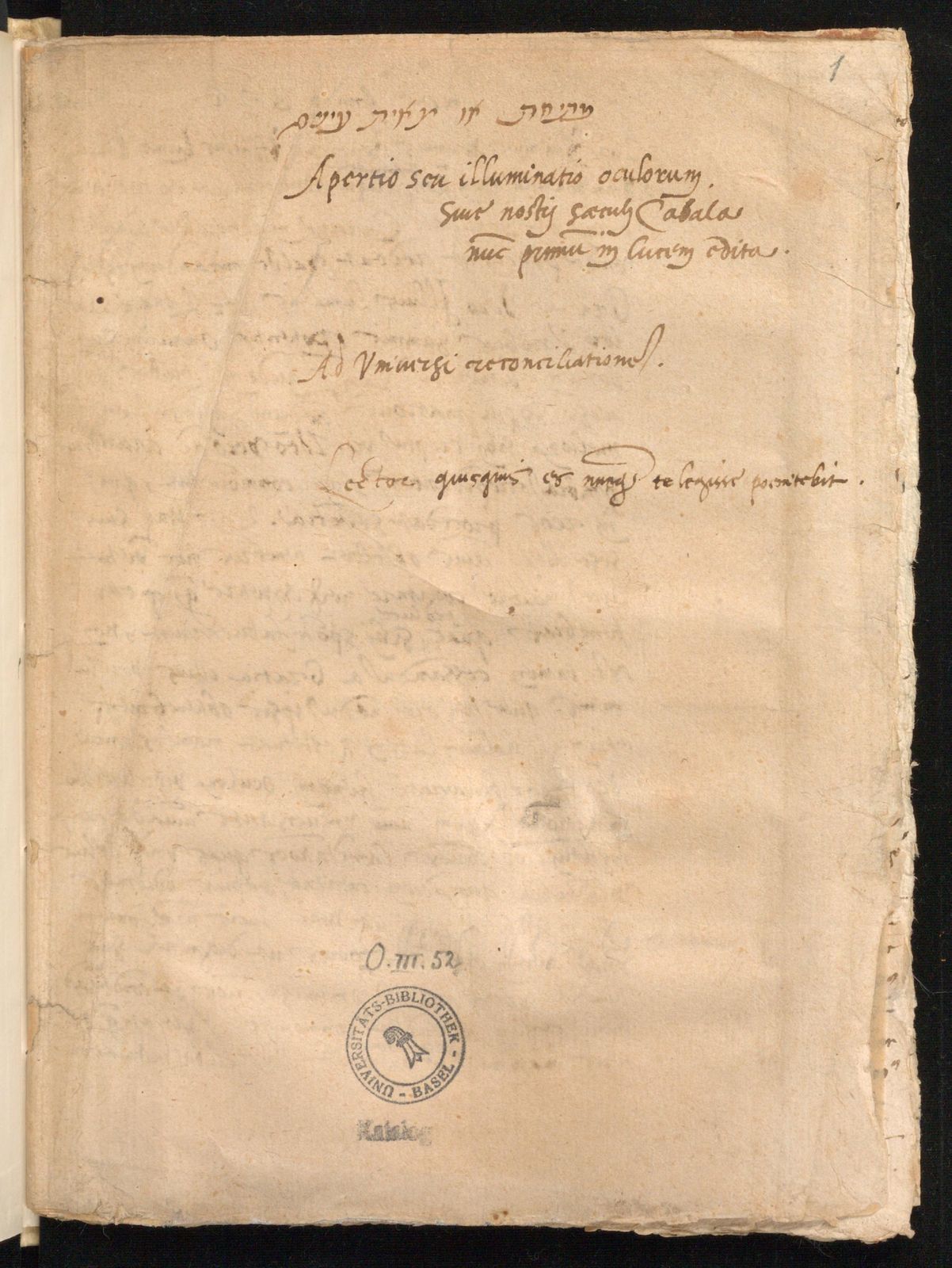 Apertio seu illuminatio oculorum