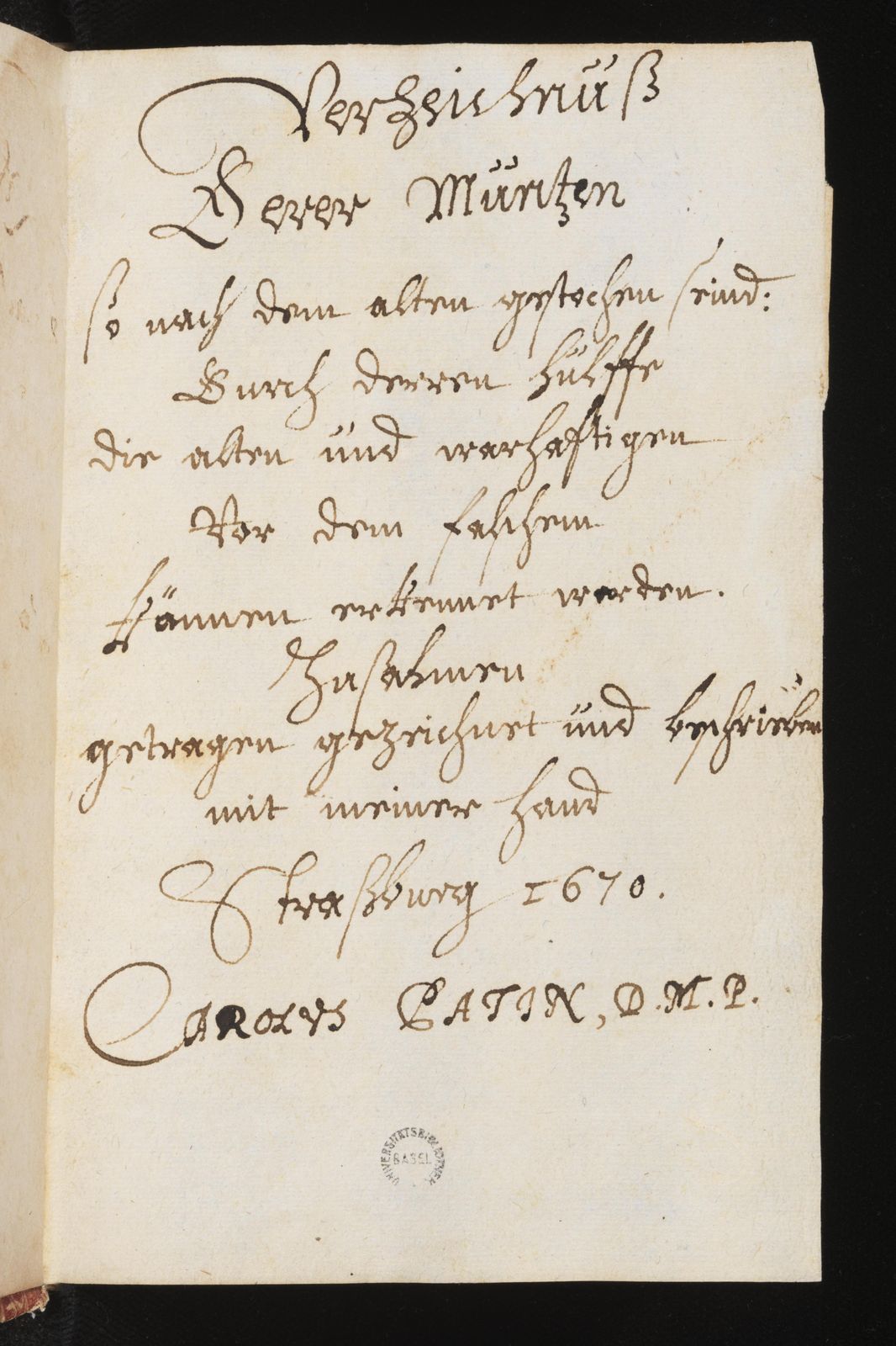 Verzeichnis derer Münzen, so nach den alten gestochen seind, 1670