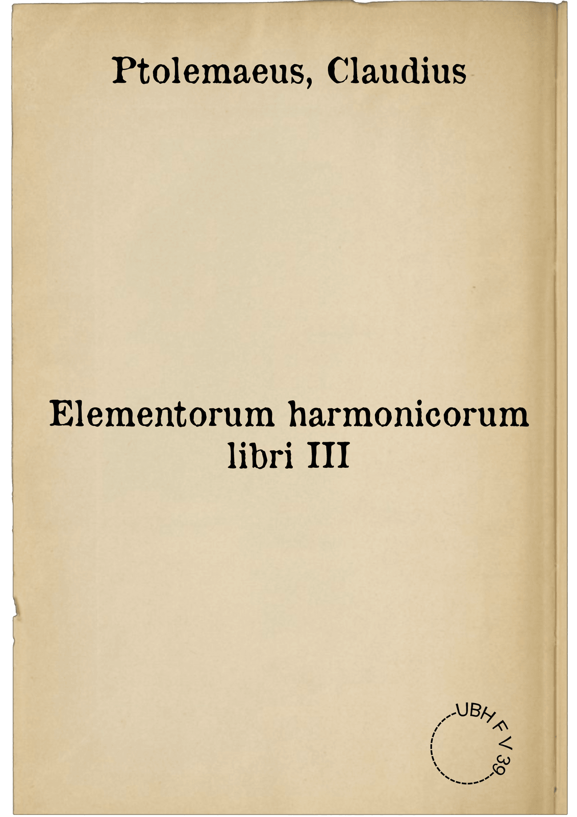 Elementorum harmonicorum libri III