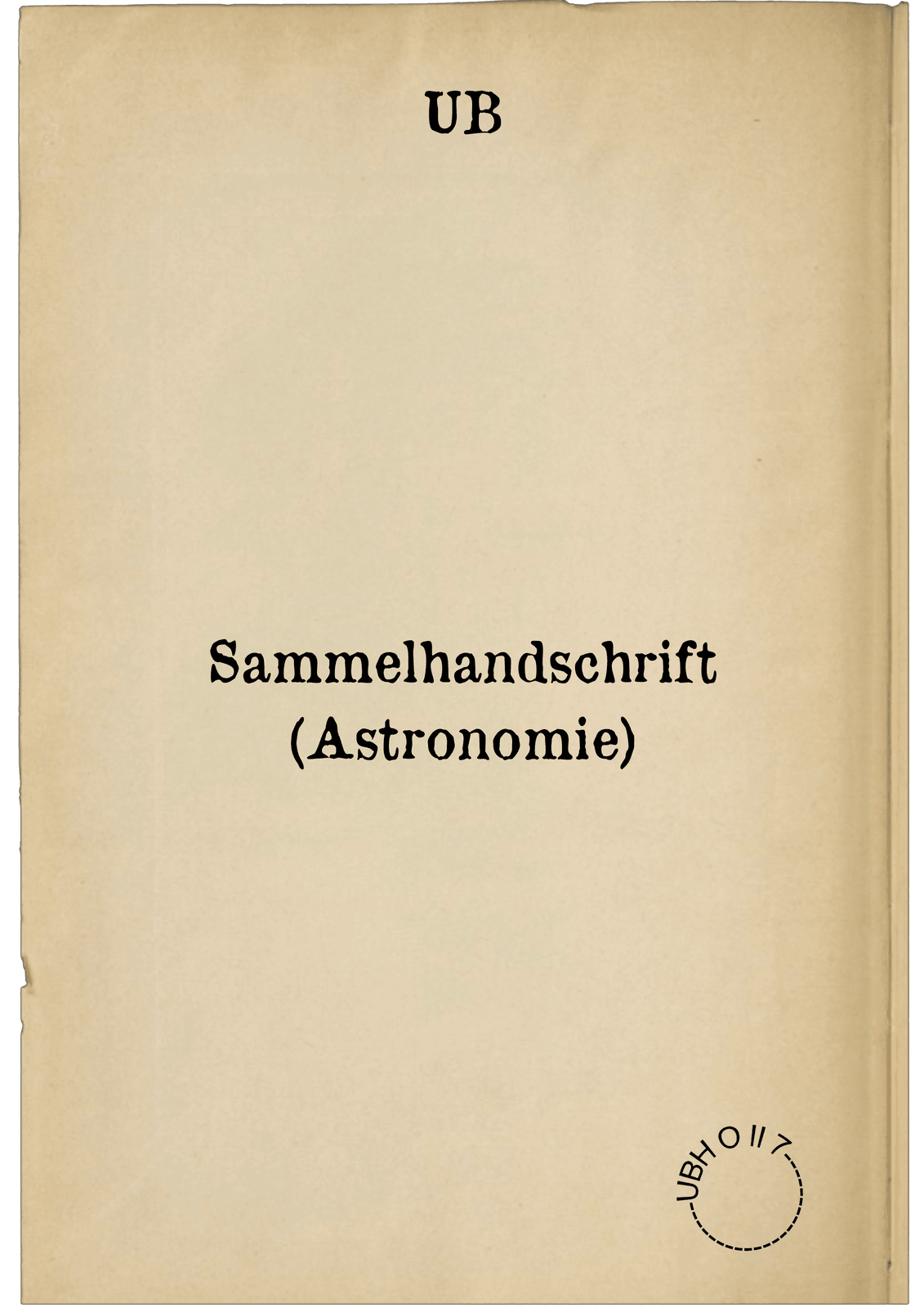 Sammelhandschrift (Astronomie)