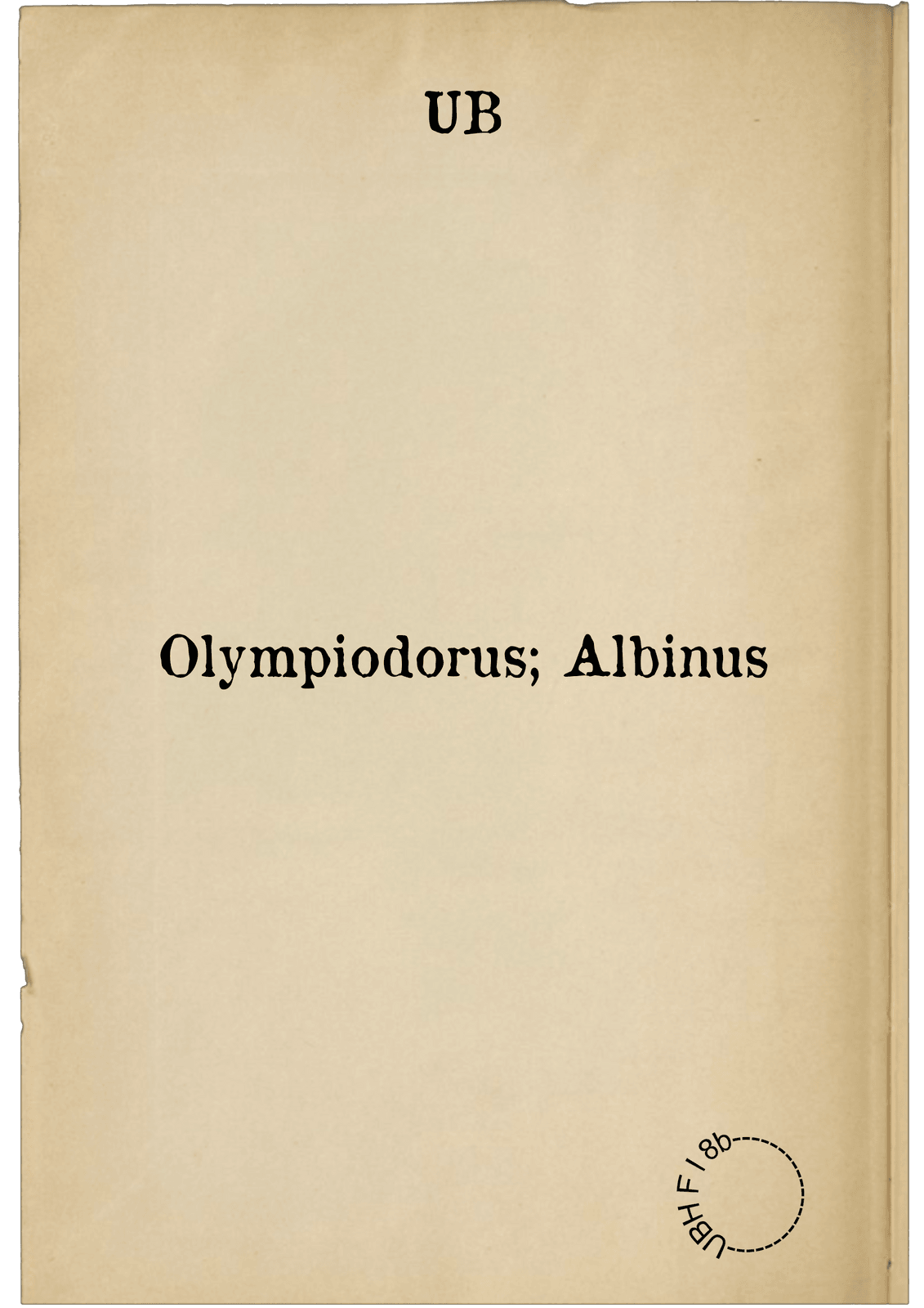 Olympiodorus; Albinus