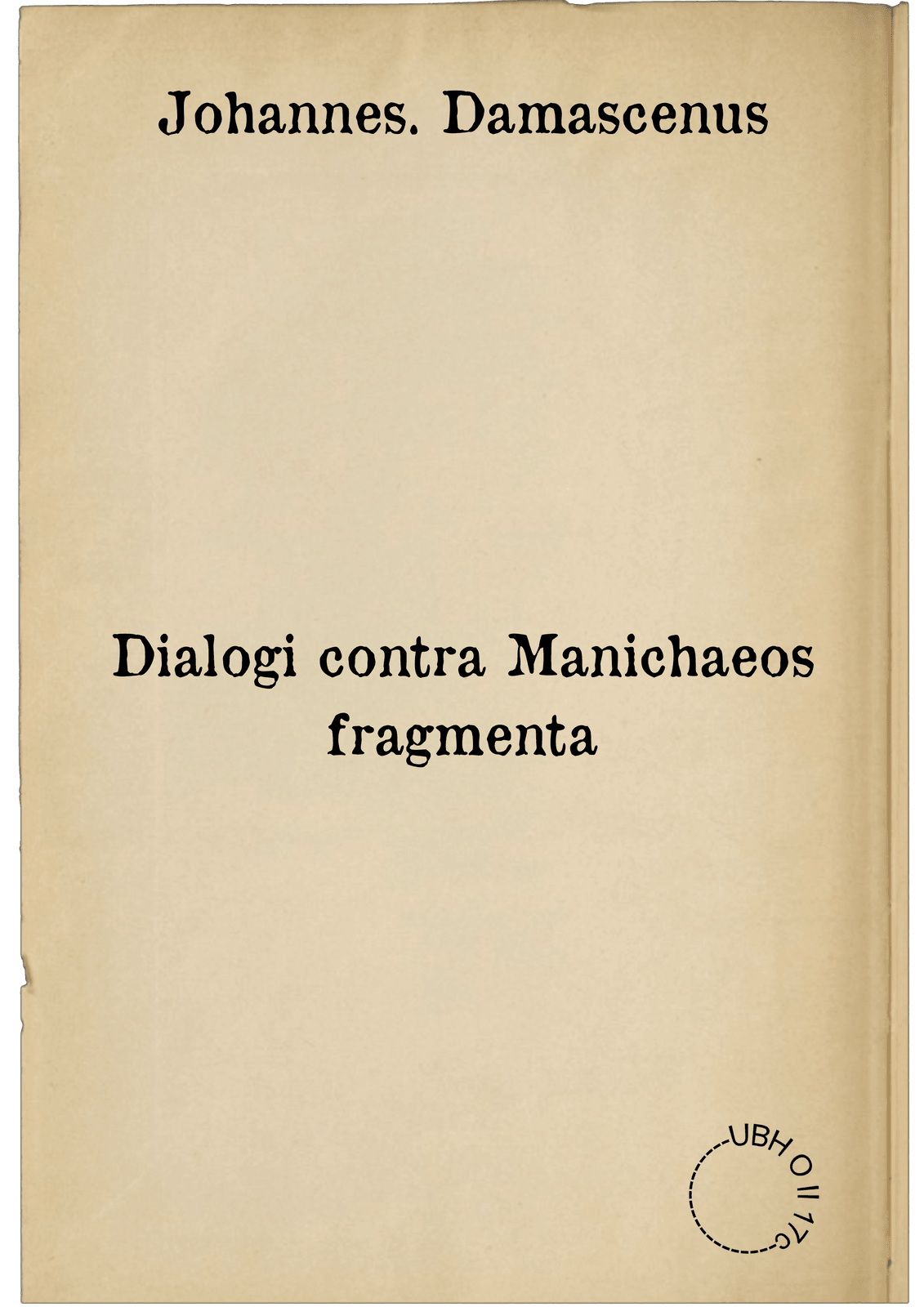 Dialogi contra Manichaeos fragmenta