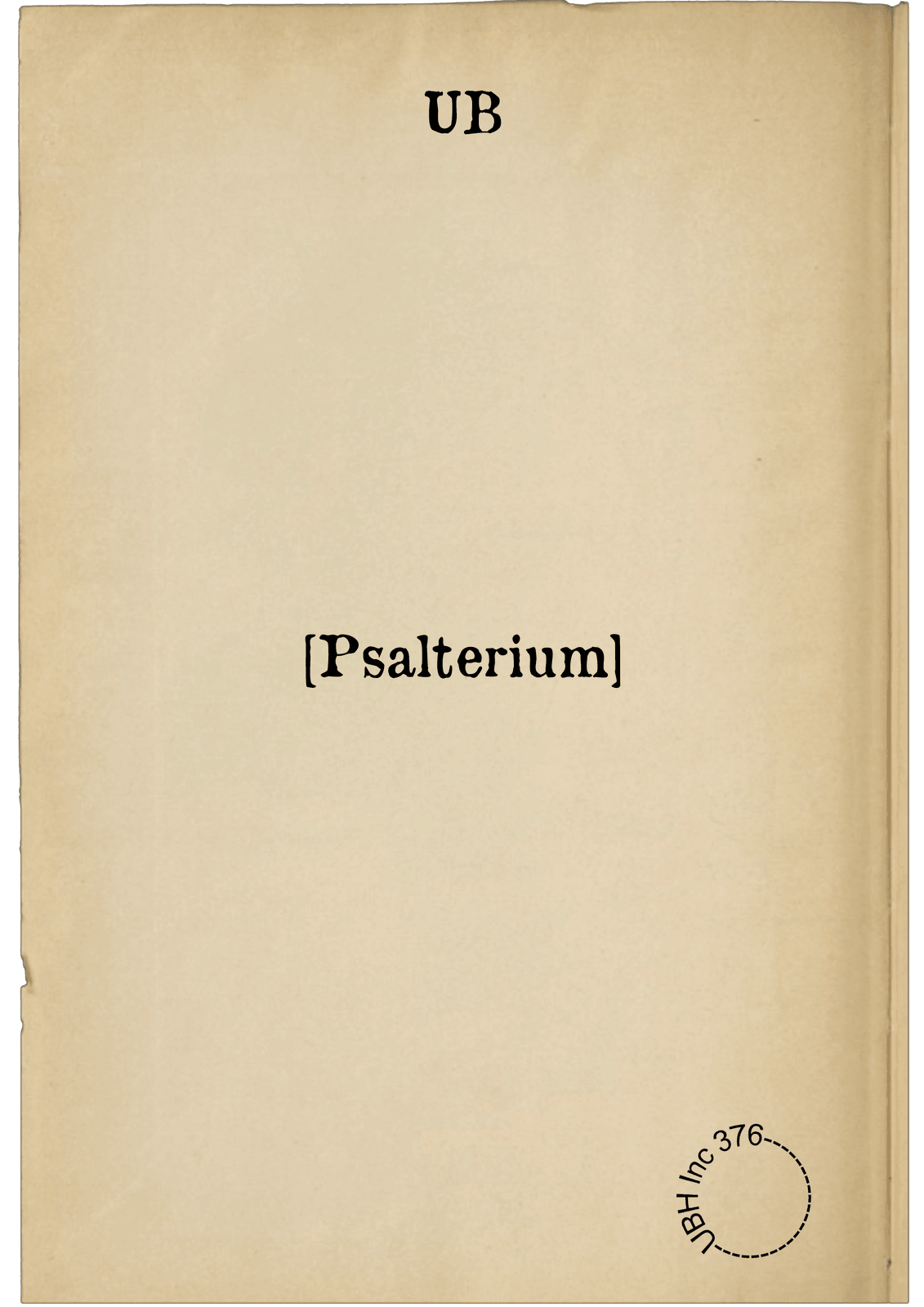 [Psalterium]