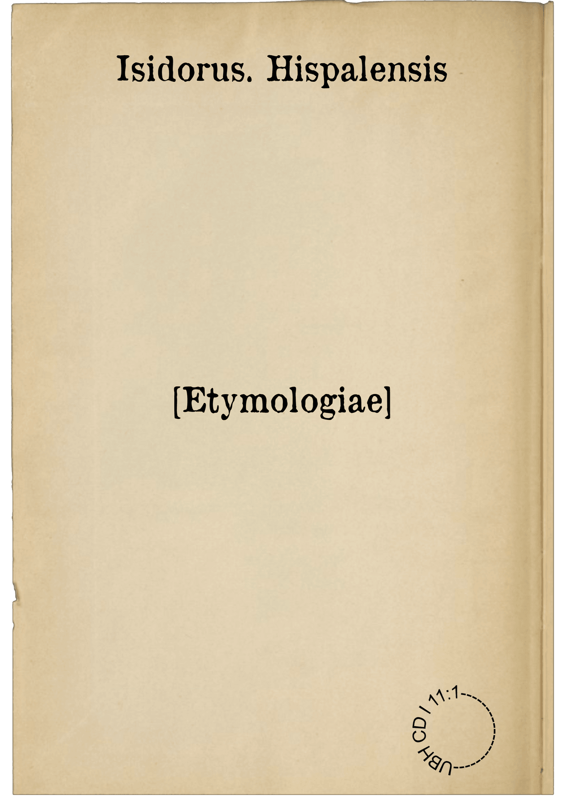 [Etymologiae]