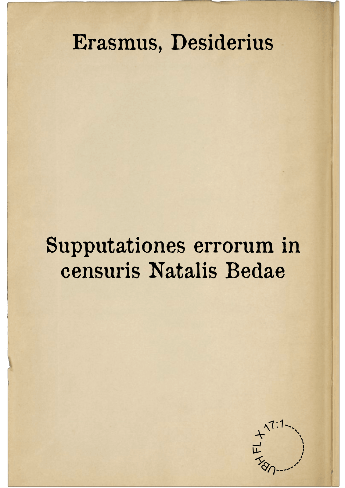 Supputationes errorum in censuris Natalis Bedae