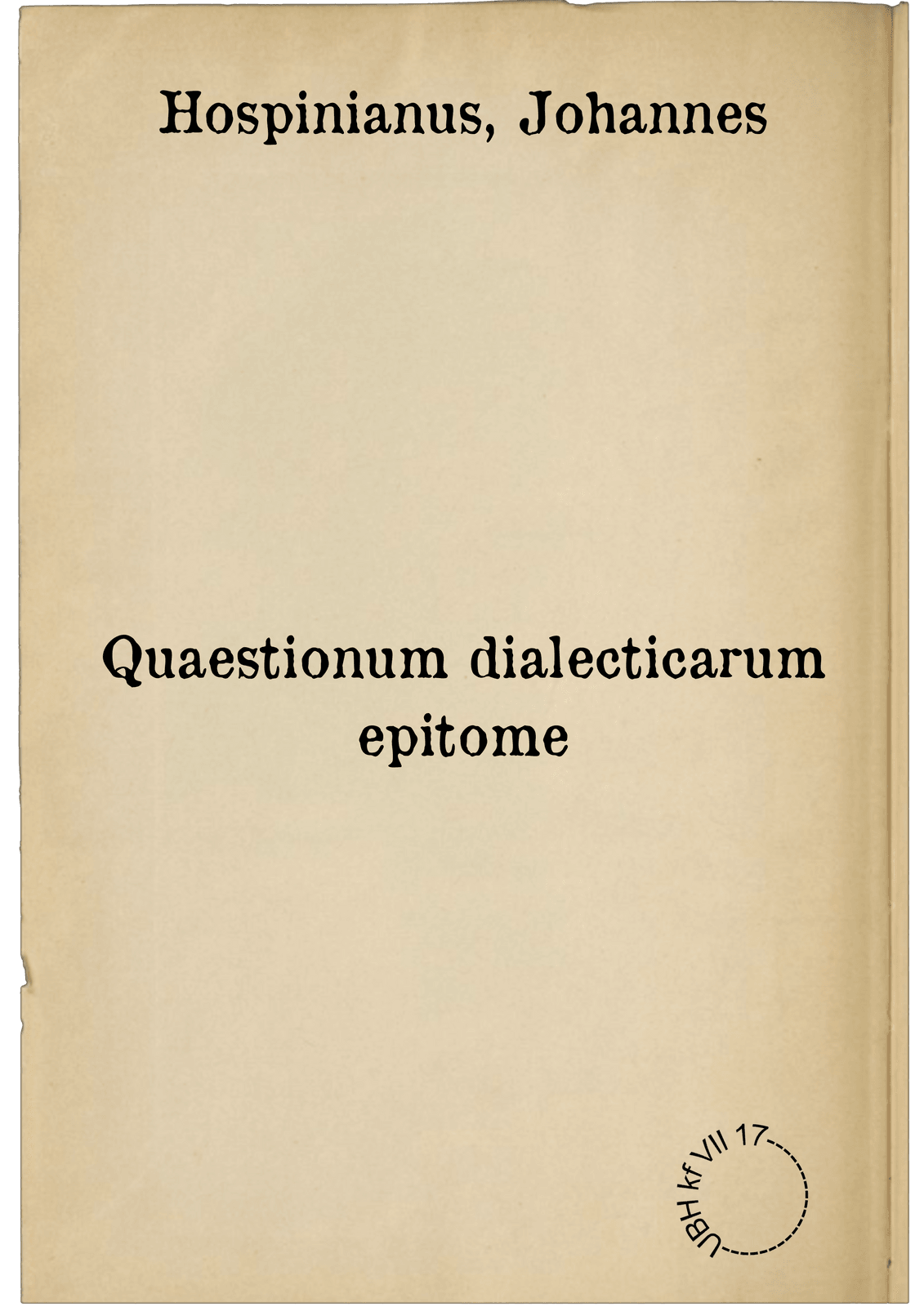Quaestionum dialecticarum epitome