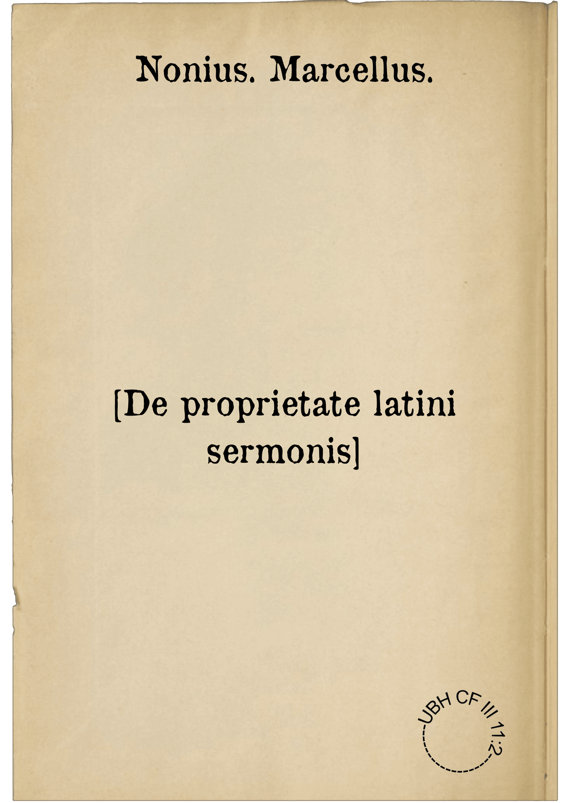 [De proprietate latini sermonis]