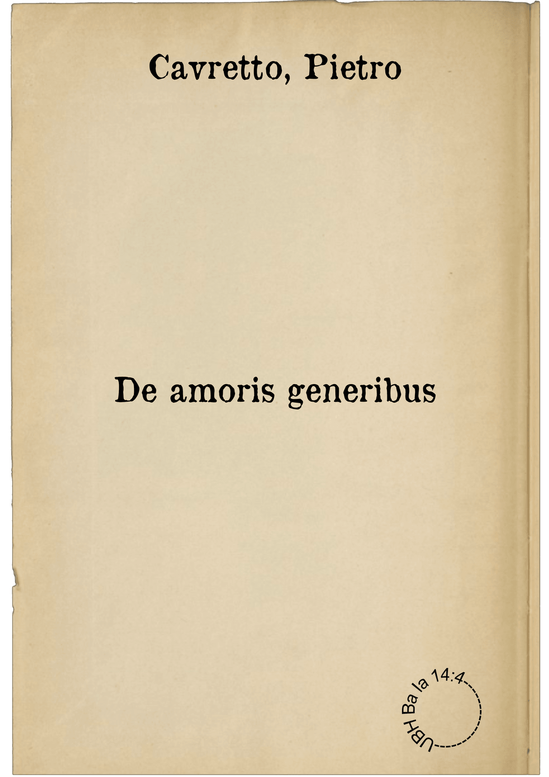 De amoris generibus