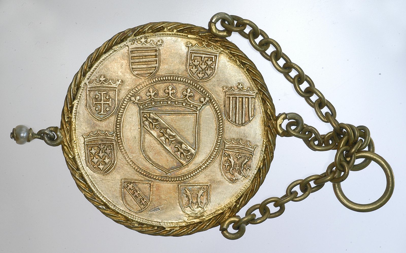 Frankreich, Lothringen. Silbervergoldeter Taler auf Herzog Antoine V. von Lothringen (1489-1544) als Anhänger