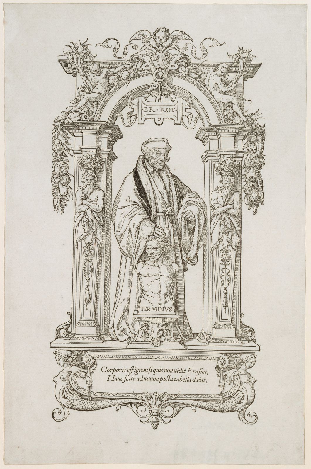 Bildnis des Erasmus von Rotterdam in ganzer Figur ("im Gehäus")