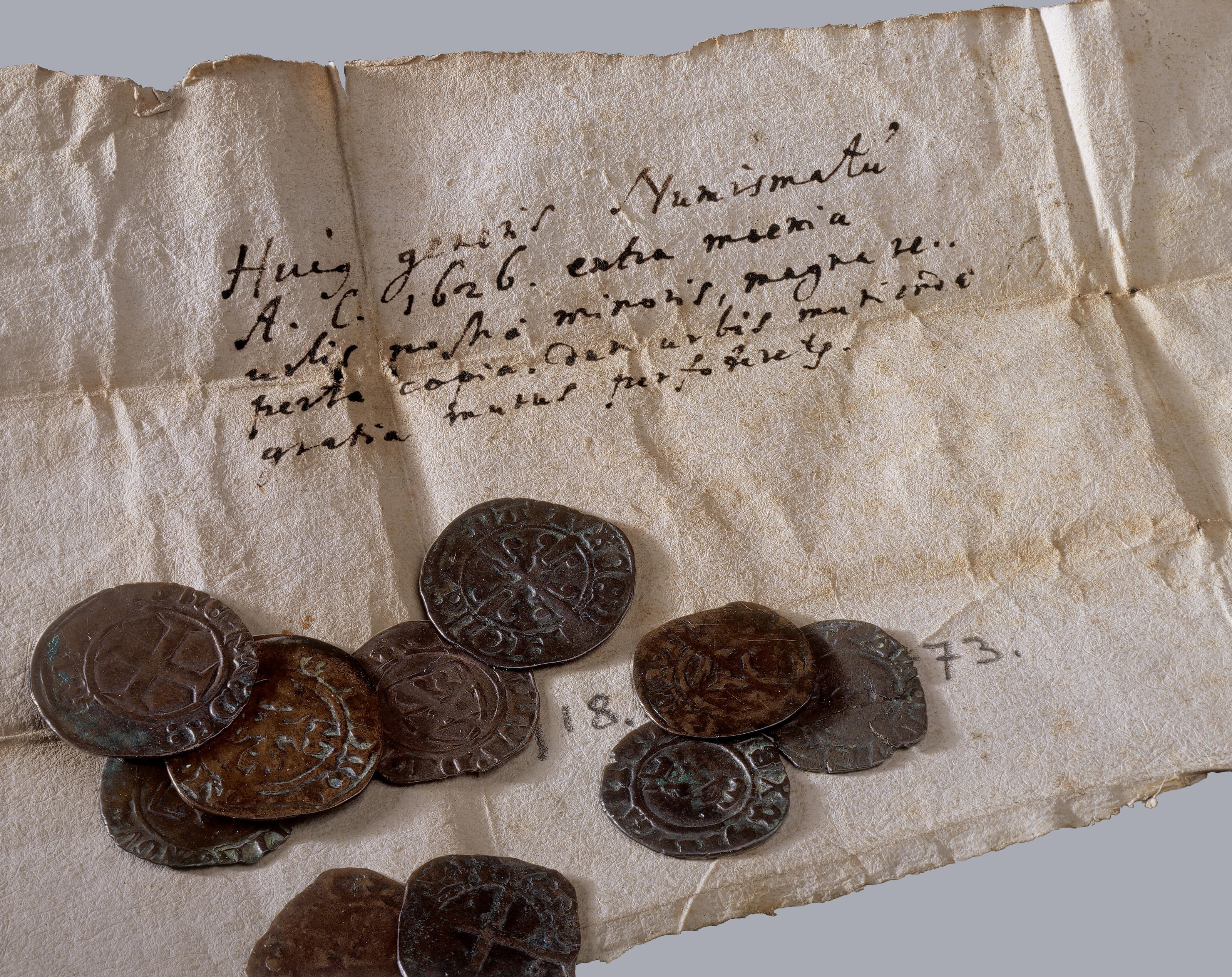 Schatzfund burgundischer Kleinmünzen der Konzilszeit von der Stadtmauer Kleinbasels, 1626