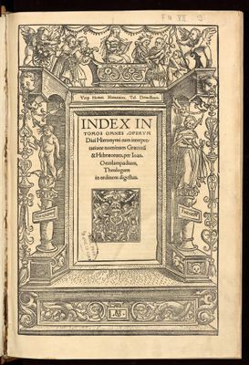 Index in Tomos omnes, Operum Divi Hieronymi cum interpretatione nominum Graecorum & Hebraeorum