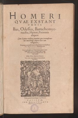 Homeri quae extant omnia. Ilias, Odyssea, Batrachomyomachia, Hymni, Poëmatia aliquot : Cum Latina versione omnium ... castigatiore