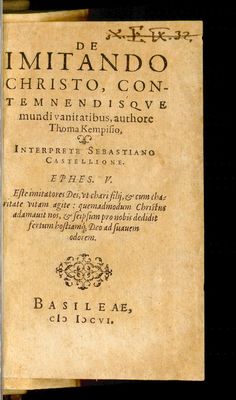 De Imitando Christo, Contemnendisqve mundi vanitatibus