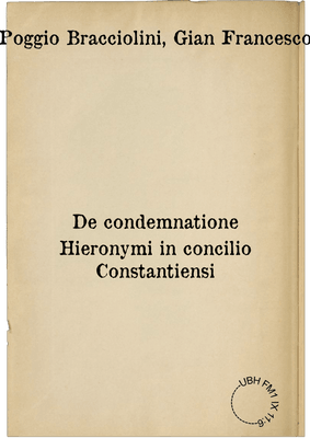 De condemnatione Hieronymi in concilio Constantiensi