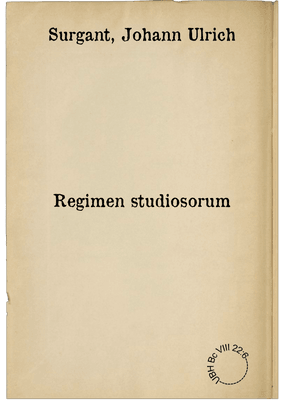 Regimen studiosorum
