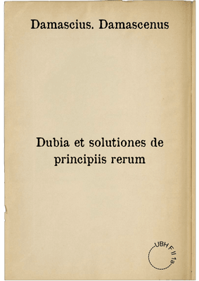 Dubia et solutiones de principiis rerum
