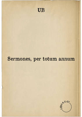 Sermones, per totum annum