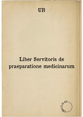 Liber Servitoris de praeparatione medicinarum