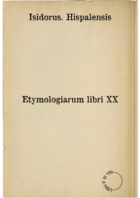 Etymologiarum libri XX