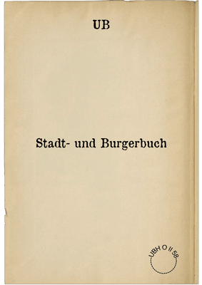 Stadt- und Burgerbuch