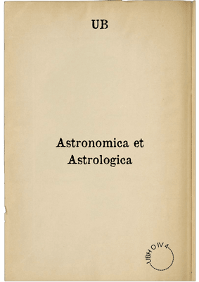 Astronomica et Astrologica