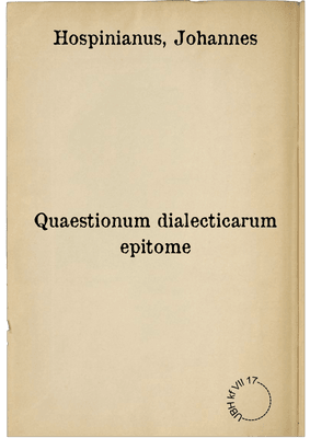 Quaestionum dialecticarum epitome