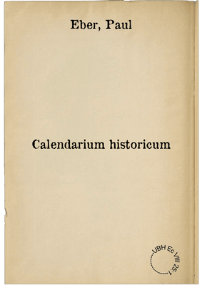 Calendarium historicum