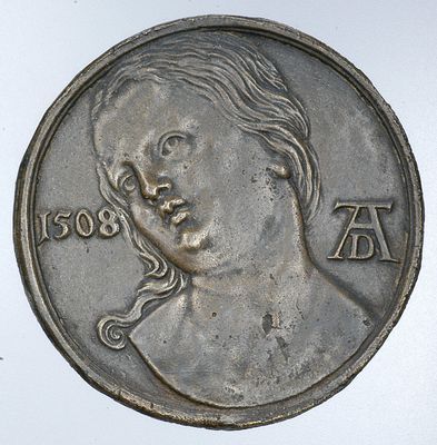 Deutschland, Nürnberg (16. Jh.). Einseitige Medaille nach Albrecht Dürer, sog. Lukretiamedaille