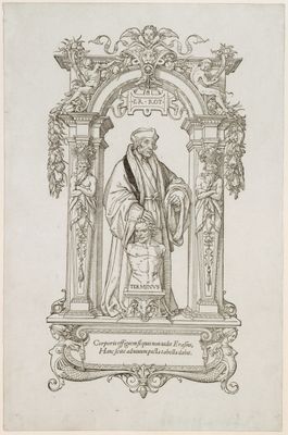 Bildnis des Erasmus von Rotterdam in ganzer Figur ("im Gehäus")