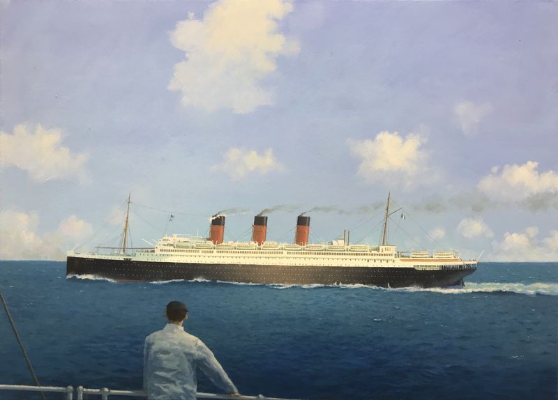 S.S. PARIS auf hoher See / Oel auf Leinwand 60 x 80cm / 2020