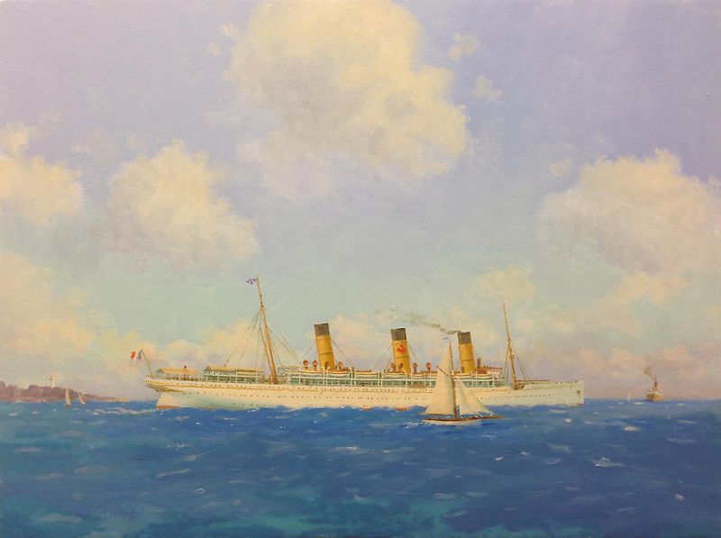 S/S BURDIGALA Compagnie de Navigation Sud-Atlantique (1912–1914) Oil on panel 40 x 30 cm / 2019 *