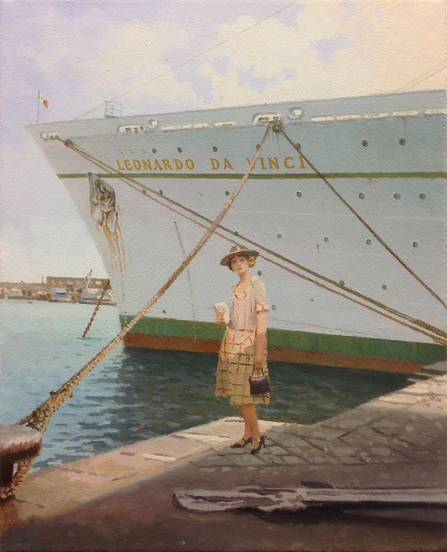 LEONARDO DA VINCI / Oel auf Leinwand 24x30 / 2018