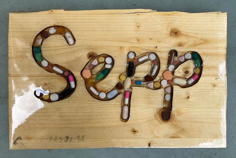 SEPP / Mixed Media auf Holz 30 x 20 cm / 2022