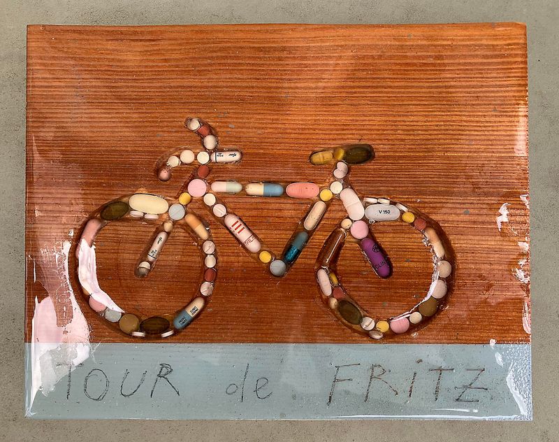 TOUR DE FRITZ / Mixed Media auf Holz 24 x 19 cm / 2022
