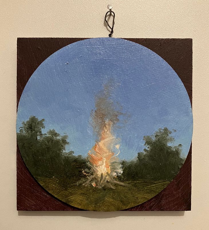Abendfeuer / Oel auf Leinwand 10x10cm / 2023 *