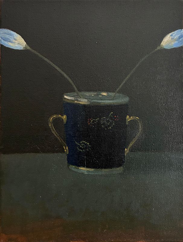 Blumentasse / Oel auf Leinwand 18x24cm / 2025 *