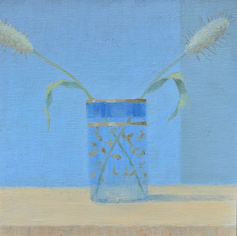 Zwei im Glas / Oel auf Holz 15x15cm / 2025