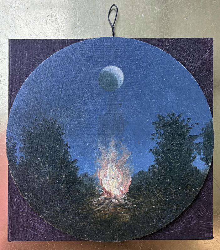 Feuerabend / Oel auf Leinwand 10x10 / 2023 *
