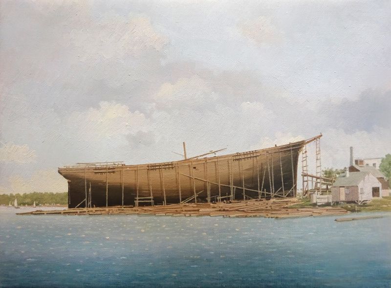 CLIPPER im BAU / Oel auf Leinwand 40x30 / 2016