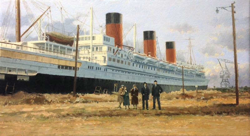 ILE DE FRANCE - At the warf / Oel auf Leinwand33x18 / 2017 *