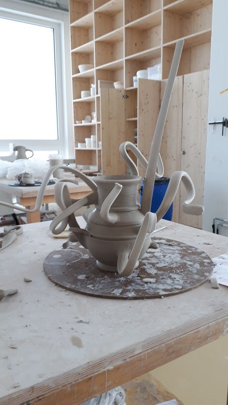 Contemporain Greek Octopus Amphore, almost finished | Stoneware | 38 (w) x 41cm (h)