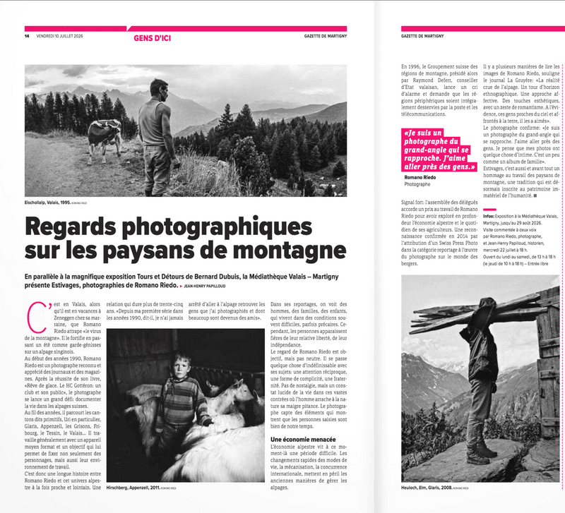 REGARDS SUR LES PAYSANS DE MONTAGNE Gazette de Martigny Article de Jean-Henry Papilloud