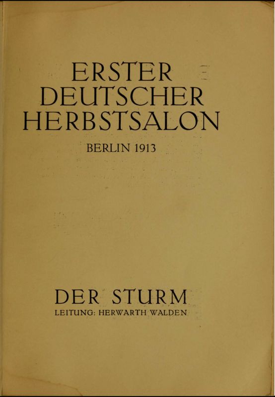 1913, Erster Deutscher Herbstsalon. Der Sturm.