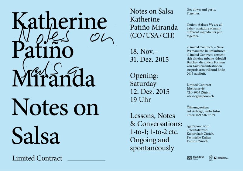 LIMITED CONTRACT - 07 “Notes on Salsa”  Katherine Patiño Miranda (CO/CH)