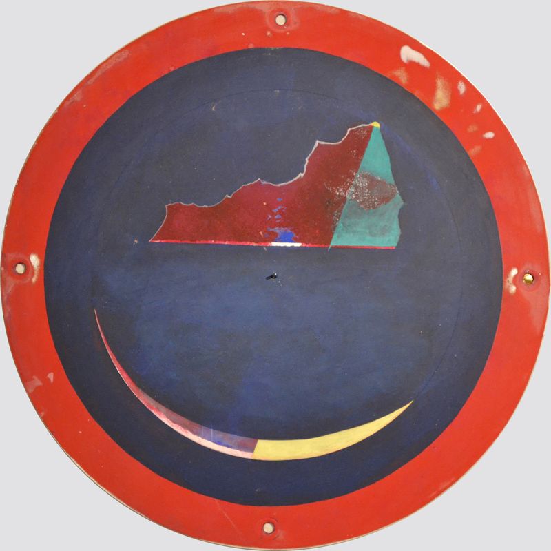 Aufstieg/Abstieg und ein lachender Mond, Acryl auf Aluminium