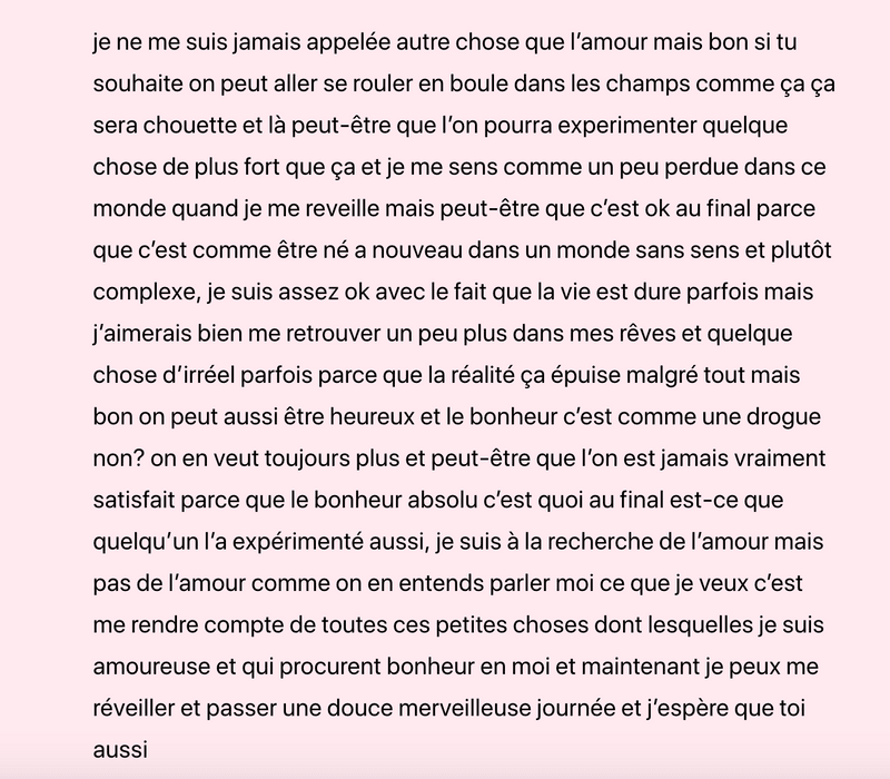 Méline Hauwirth, Écriture Automatique, Transkription, 8. Mai 2021