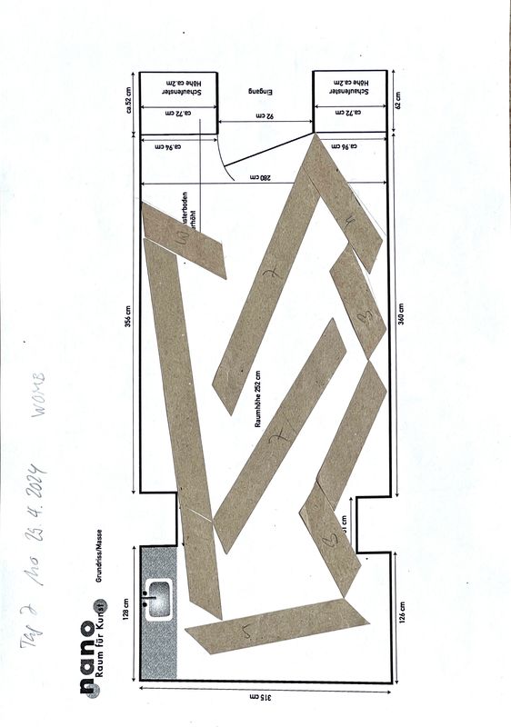 day six, layout, WOMB, meditation on cardboard