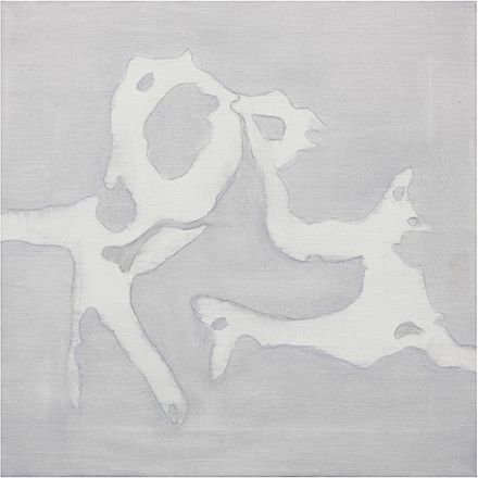 Tanz der Kreaturen, 2007, 40 x 40 cm, Acryl, Asche auf Leinwand